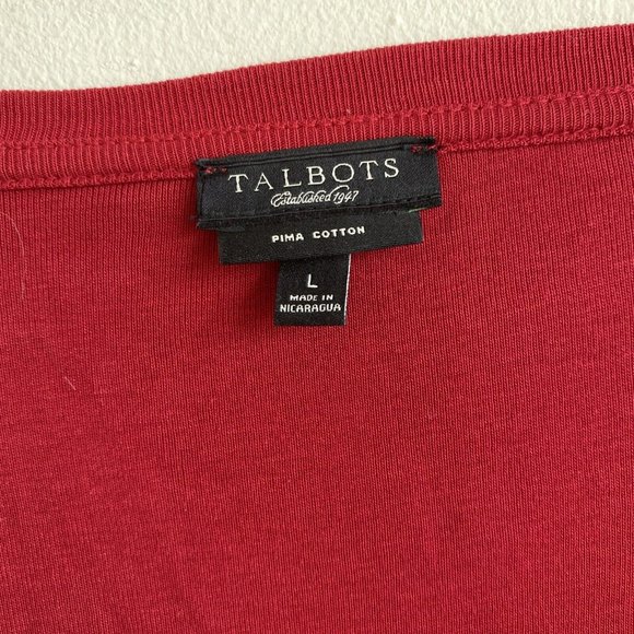 COPY - Talbots Knit Top Large Red Pleated Gathered Neckline Studs Beads Long Sl… - Picture 5 of 9